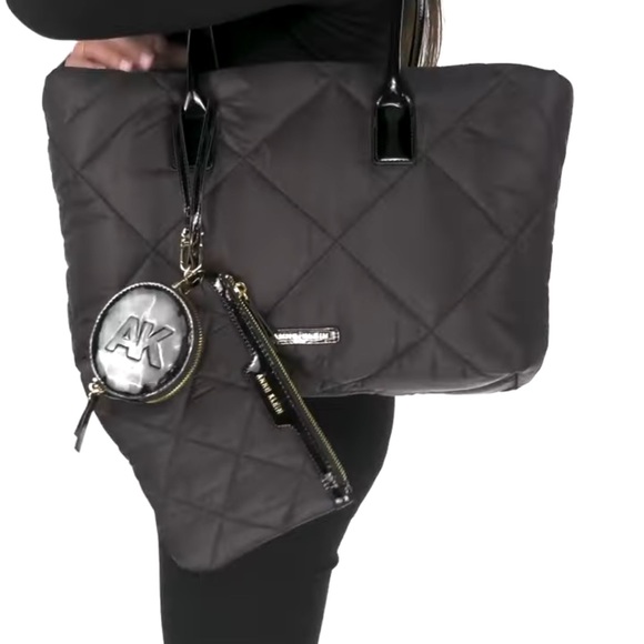 Anne Klein Black Quilted Tote Bag - Picture 5 of 6